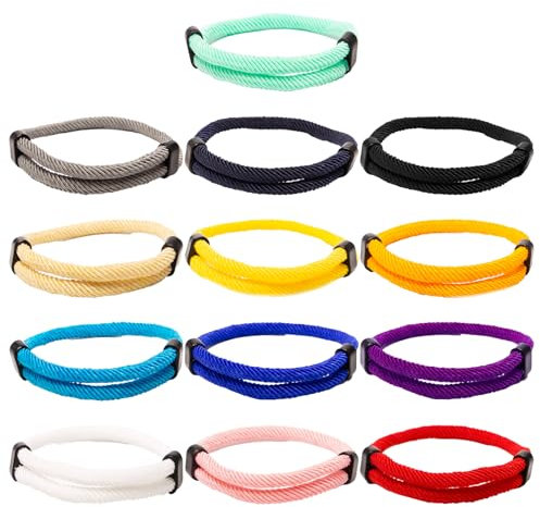 Sxutop 13 Stück Paracord Armband aus Segeltau Herren Segeltau Surferarmband Nautische Seil Armbänder Einstellbar Geflochtenes Armbänder für Männer Damen und Teenager (13 Farben)