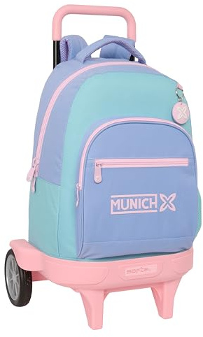 Safta MUNICH MELLOW - Mochila Grande con Ruedas, Compact Evolución, Extraíble, Ideal para Niños de Diferentes Edades, Cómoda y Versátil, Calidad y Resistencia, 33x22x45 cm