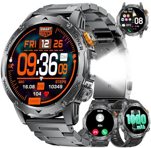 LIGE Montre Connectée Homme avec Batterie 1000 mAh(50+Ultralange Standby Zeit), 1.75 HD AMOLED Smartwatch avec Appel Bluetooth/110+ Sportifs/Sommeil,Etanche IP68 Smart Watch, Montre Sport iOS Android