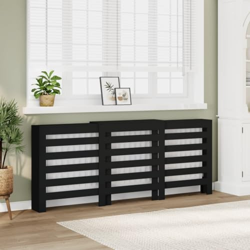 AJJHUUKI Accesorios para electrodomésticos, accesorios de radiador de calefacción, cubierta de radiador, color negro, 205 x 21,5 x 83,5 cm, madera de ingeniería