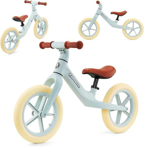 HyperMotion Bicicleta de Equilibrio, Niños, Marcelo – Ligera y Estable, Asiento Ajustable, Ruedas Retro PU – Desde 18 Meses, Menta