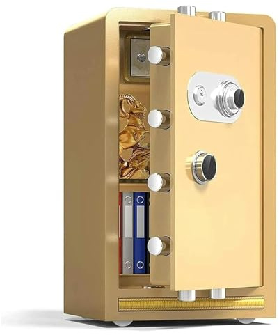 Caja fuerte Caja fuerte de acero con cerradura y contraseña mecánica for el hogar, hotel, oficina, archivador, caja fuerte, joyero cajas fuertes(Gold,80x45x38cm)