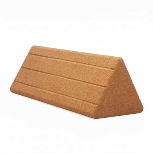 Qianly Bloc Pratique Corporelle Triangulaire Naturel Bloc Pratique Corporelle En Liège Accessoire pour Yogis, Liège, Triangle En Liège / 30cm
