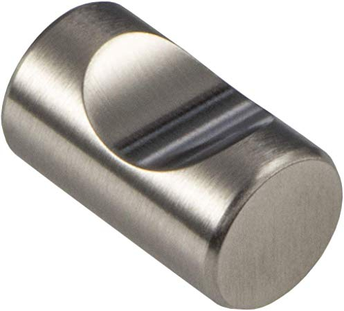 Gedotec Edelstahl Möbelknopf rund Türknopf für Schranktür & Schubladen - Lina | Vollmaterial MASSIV rostfrei | Knopf Edelstahl matt | Schrankknopf Ø 12 x H 20 mm | 1 Stück - Tür-Knauf mit Schrauben