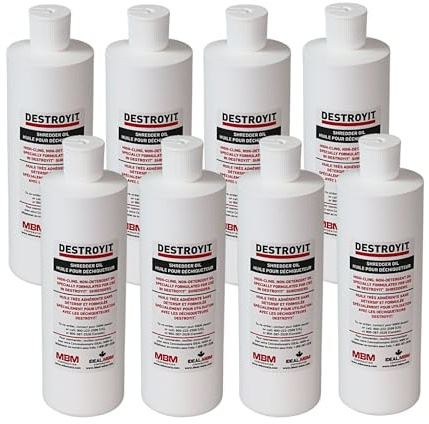 MBM Destroyit 8 Pints of Paper Shredder Oil (case of 8 x 1 Pint Bottles) - CED21/8
