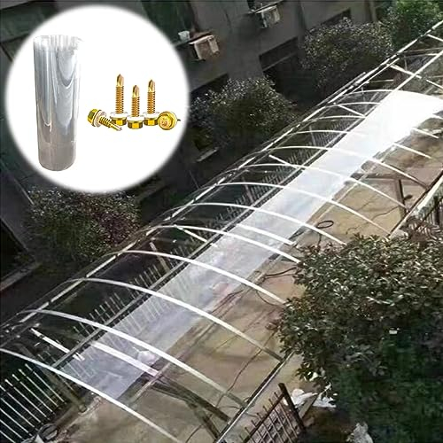 XINGWANGG Placas de Policarbonato Planchas Transparentes Impermeable,Paneles para Tejado,Láminas de Repuesto para Invernadero Techo Cobertizo Exterior,con Tornillos,Personalizable (0.6x3m)
