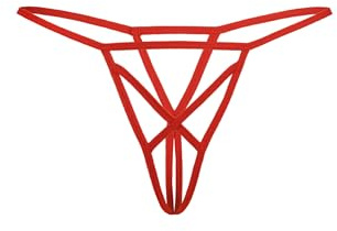 Teyli – Culotte Ouverte à l'entrejambe – String Femme Sensuel à lanières avec Entrejambe Ouvert. Rouge L/XL