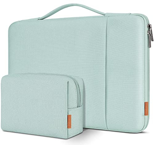 DOMISO Funda para Portatil Ordenador 16 Pulgadas,Protección Funda Bolsa para 16 Pulgadas Lenovo,HP,DELL,ASUS Chromebook,Impermeable Laptop PC Case Sleeve,con Paquete de Accesorios,Menta Verde