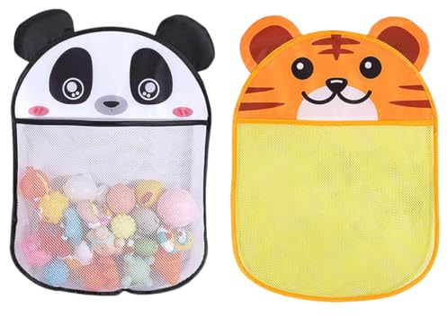 Organizer Giocattoli per la Vasca da Bagno dei Bambini, 2 pezzi Care Porta Giochi Vasca da Bagno, Organizer da Appendere per Bambini con panda, upporto Tascabile in Rete da Appendere per Bagno