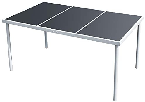 Jiangboyue-43305 Table de jardin en acier noir 150 x 90 x 74 cm