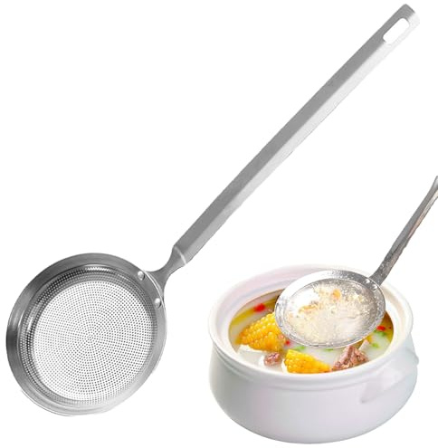 ChAusa Espumadera Acero Inoxidable, Utensilios de Cocina, Cucharones de Cocina, Colador de Malla Fina de Acero Inoxidable, para Separar Manchas De Aceite, Grasa, Espuma, Aceite De Filtro