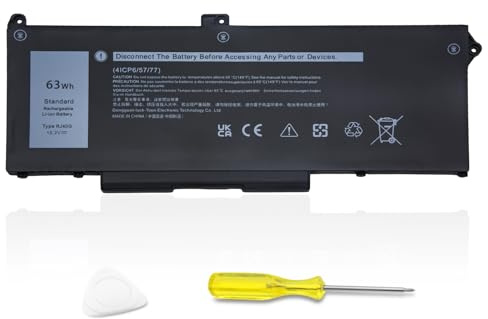 RJ40G 4 cellules 63Wh Batterie pour Ordinateur Portable Compatible avec Dell Largeur 15 5520 Largeur 14 5420 Précision 15 3560 Série M033W 01K2CF 075X16 WY9DX P137G P137G001 P104F P104F001 0WK3F1