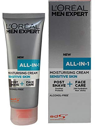 L'Oréal Men Expert All-In-One Soothing Post-Shave & Hydrating Face Cream for Sensitive Skin 75 ml