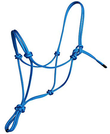 Hunters Saddlery Knotenhalfter für Pferde kompatibel mit Parelli Natural Horsemanship (Vollblut/Cob, Blau)