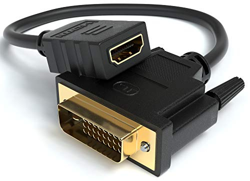 JAMEGA – DVI auf HDMI Adapter | HDMI Buchse zu DVI-D Stecker 24+1 DVI auf HDMI Kabel Konverter RGB Adapterkabel | 4K High Speed HDTV bis zu 1080P Full HD vergoldete Kontakte für TV, Beamer, PC UVM.