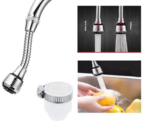 KOKSI Kitchen Tap Aerator Rotatable Water Bubbler 360 Degree Rotating Water Swivel Faucet for Bathroom Kitchen Tap Nozzle Filter Adapter