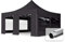 TOOLPORT ALU Pavillon Faltpavillon 5x5m mit Panoramafenstern robust und wasserdicht Professional 50mm Partyzelt schwarz schwer entflammbar