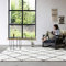 FRAAI | Home & Living Teppich Hochflor - Grand Lines Creme Schwarz - Kariert, Gestreift, Shaggy - Modern, Skandinavisch - Wohnzimmer, Esszimmer, Schlafzimmer - Fellteppich - Carpet