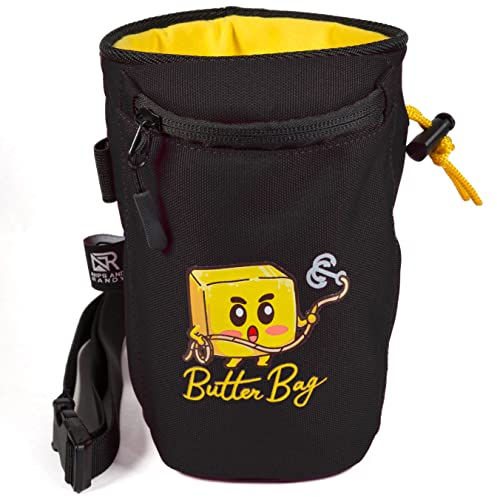 Nips and Randy Chalk Bag Klettern, Bouldern, Buttertasche, Handytasche und verstellbarer Hüftgurt, niedlich, lustig, Nips and Randy | Gewichtheben | Bodybuilding (schwarz)