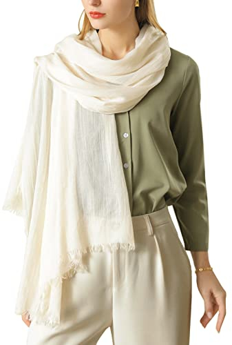 Tuopuda Damen Schal Stola Festlich Elegante Scarves Muslim Kopftuch Halstuch Hijab Umschlagstuch für Abendkleid Braut Hochzeit Sonnenschutz Frühling Sommer Herbst Winter Geschenk 195 x 95CM, Beige