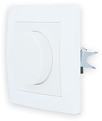 LINA Lichtschalter Steckdosen mit Rahmen Komplettset Unterputzdose UP Schuko Wandschalter Wechselschalter (LINA Dreh Dimmer weiß mit Rahmen H1-C35DL-H1-C001)