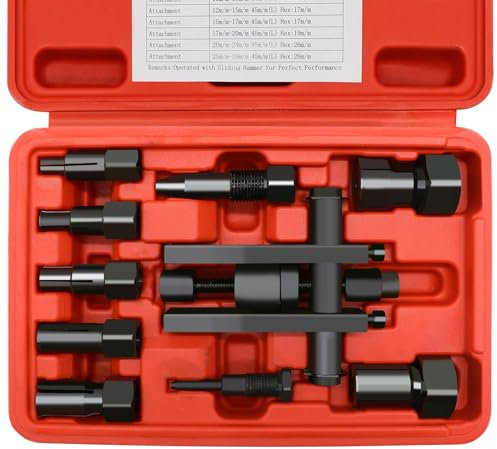 CHANG QI Kit estrattore per cuscinetti per moto, 10 pezzi, 8-25 mm, strumento di smontaggio del cuscinetto interno, kit estrattore per cuscinetti con scatola