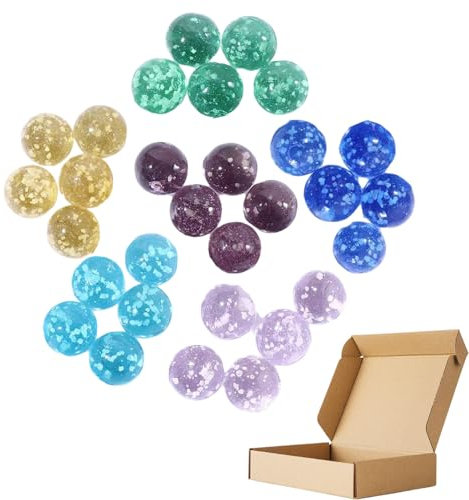 KkvoGmle 30 Stück Kinder Murmeln, Bunt Glasmurmeln Leuchtet im Dunkeln, Runde Glassteine Dunkelnleuchten, Fluoreszierende Glasperlen für Marmorbahn-Spiel Murmelbahn-Zubehör, DIY und Heimdekoration