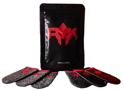 AMK 6 Finger Sleeves - Silver Fiber - Für Professionelles Mobile Gaming - Kompatibel Mit Allen Touchscreen Geräten - Dehnbares, Atmungsaktives, Weiches Material - Fingerhüllen