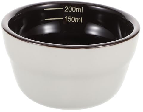 Angoily Tasse De Revue Du Café Récipient Doseur Tasse De Coupe à Café Gobelets Gradués Bols De Coupe En Porcelaine Tasses à Mesurer Le Lait Petit Bol à Dessert Bol Doseur Blanche Céramique