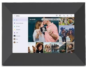 PRIXTON Marco de Fotos Digital Prado S con WiFi, Pantalla Táctil 7 Pulgadas, Resolución1024x600, RAM 1 GB / 32 GB Memoria Flash, App móvil, Entrada USB Tipo-C y Tarjeta SD, Color Negro