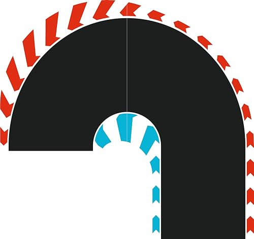 Carrera Hybrid, Track Pack Hairpin Curves, Extension set with 2 Pieces, 180° Hairpin Sections, 1 Right and 1 Left, Perfect for Exciting Track Guides
