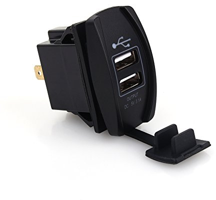 Funien Dual USB Car Blue LED 3.1A Output Electric Equipment Power Supply for Car/Motorcycle