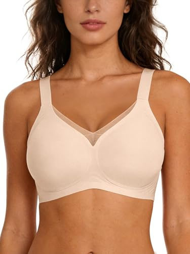 SHEKINI Reggiseno Donna Senza Ferretto Push Up Imbottito Bralette Senza Cuciture Seamless Comodo T-Shirt Invisibile Classico Bustier Supporto Forte per Seni Normali e Grandi