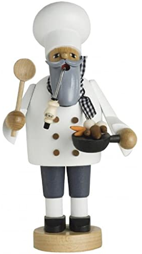 KWO Olbernhau 21171 Räuchermännchen Koch mit Pfanne, 21 cm