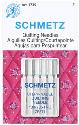 SCHMETZ Quilting Needles - Size 75/11, 5-Needle Cards, Pack of 1