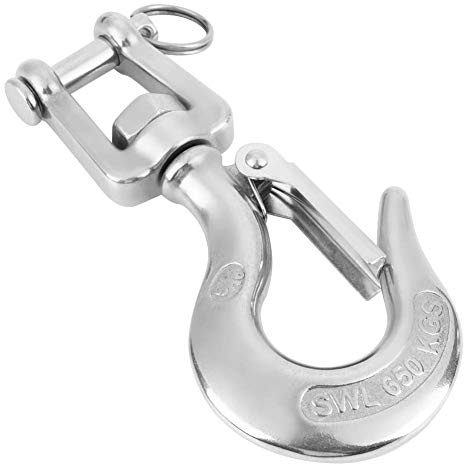 Duokon Gancho de elevación Giratorio de Acero Inoxidable 304 con Accesorio de Aparejo de Cierre (650kg / 1000kg)(650kg)