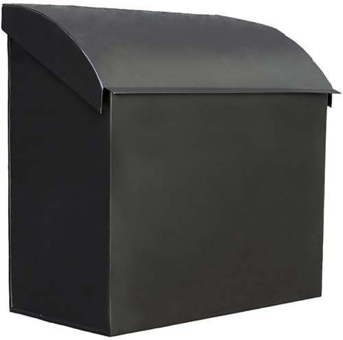 NACH Large Mailbox for House, 12.4”x7.1”x11.8 Black Mailboxes for Outside, Waterproof Mailbox - Baxter-Style Wall Mount Mailboxes for Outside