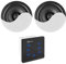 Power Dynamics Powerline A50BSET Kit Amplificateur 2X 20 Watts avec Enceintes de Plafond Blanches, Bluetooth, USB et Micro SD, Écran Tactile, Livré avec Télécommande