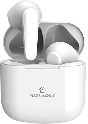 MAS CARNEY M1 Mini Auriculares inalámbricos Bluetooth de 5.1 Pulgadas, Auriculares Ligeros con micrófono Integrado, Auriculares inalámbricos Verdaderos con Funda de Carga