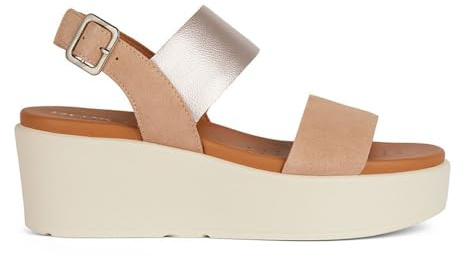 Geox Sandalo da donna D XAND 2.2S A Wedge Sandal, DK Skin/Champagne, 39 EU, Dk Skin Champagne, 39 EU