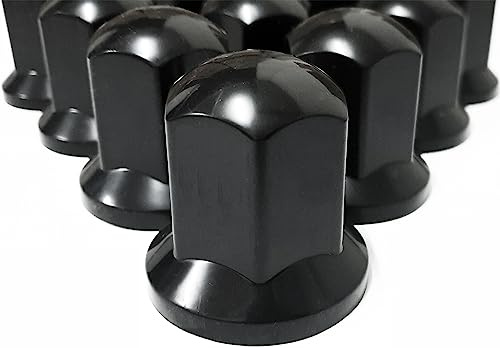 60 STK x 32 mm Schwarze Radmutternkappen ABS Plastik Lange Kappen für LKW Truck Anhänger Bus Wohnwagen Radmutterschutz Zubehör