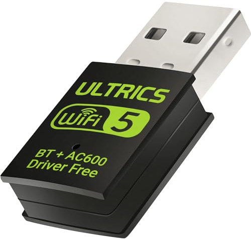 ULTRICS WLAN Stick Für PC, 600 Mbit/s USB WLAN Adapter Dual Band 5GHz/2.4GHz, USB WiFi Adapter für PC/Desktop/Laptop, 5G Wireless-Netzwerkadapter, WLAN-Empfänger, Kompatibel mit Windows 10/11/MacOs