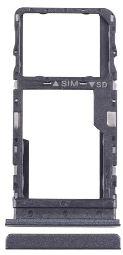Ricambio Compatibile con TCL 40 SE T610K T610K2 Carrello Vassoio Alloggio SUPPORTO adattatore SLOT PORTA CARD carrello per SCHEDA SIM + vano Memoria Micro Sd (Nero)
