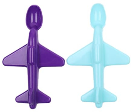Eventerde Cuillères,Cuillère pour aliments pour bébés | Cuillère à manger couleur vive forme d'avion 2 pièces | Couverts sûrs pour pour la maternelle, l'école