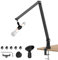 Focenat Adjustable Microphone Arm, Professional Stand, Compatible with Blue Yeti and Other Similar Microphones, Black