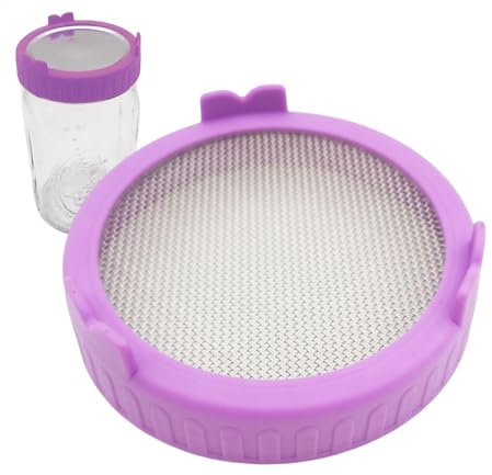 Tapa coladora para tarros de germinación, tapas de tarro de germinación, tapas de germinación de tarros Masön, tapas de germinación de acero inoxidable para tarros Masön de ancha, kit de cultivo