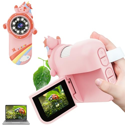 Mini Mikroskop für Kinder, OUTACT Taschenmikroskop, Microscope mit 8 LEDs, 1000X Digitalmikroskop mit 600mAh Akku, 2 Megapixel, tragbare USB-Mikroskopkamera, Kinder Mikroskop mit Foto und Video