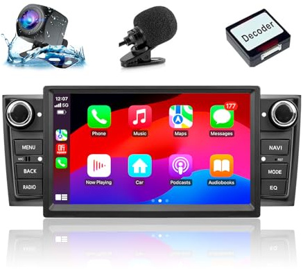 Autoradio per FIAT Grande Punto (2005-2009) Linea (2007-2011) con Android Auto e CarPlay, Car Radio Android Stereo con Bluetooth/WiFi/Telecamera Retromarcia/Mic/Canbus BOX/App Store
