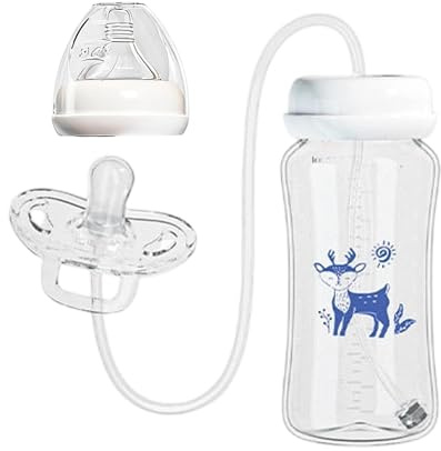 Demaxiyad Biberon Con Ciuccio, Alimentatore Regolabile A Prova Di Perdite, Succhiotto E Biberon Per Bambini, Per Esterno, Campeggio, Hotel, Manici Comodi, Mantiene Liquido Fresco, Facile Da Pulire