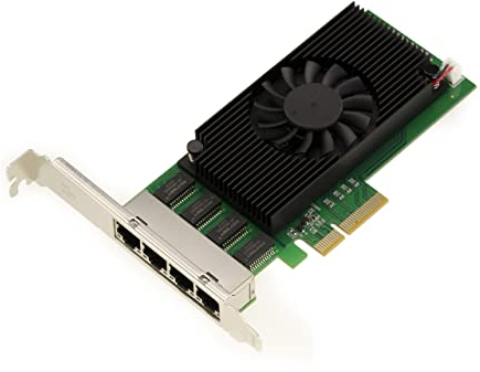 KALEA-INFORMATIQUE Tarjeta PCIe 2.5 x4 LAN Gigabit ethernet con 4 Puertos RJ45. Chipset Intel I225 - Nic 10 100 1000 2500 1G 2.5G - Alto Perfil bajo